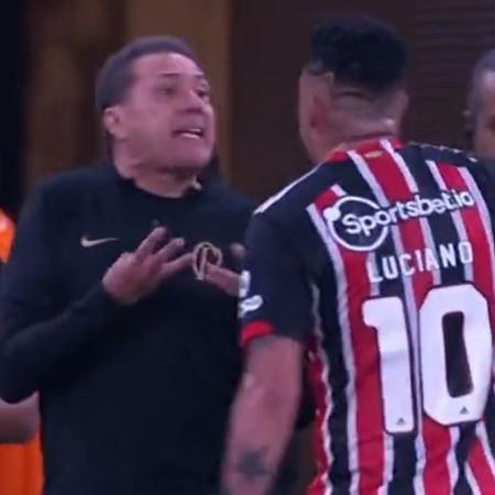 Luxemburgo e Luciano discutiram durante Corinthians x São Paulo, jogo da Copa do Brasil