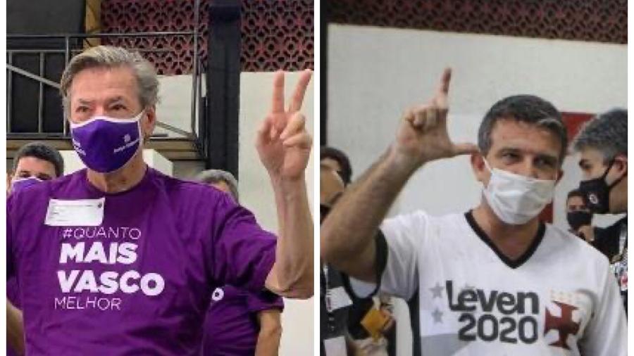 Jorge Salgado (esq.) e Leven Siano (dir.) farão reuniões individuais com Campello, atual presidente do Vasco - Divulgação / Assessorias dos candidatos