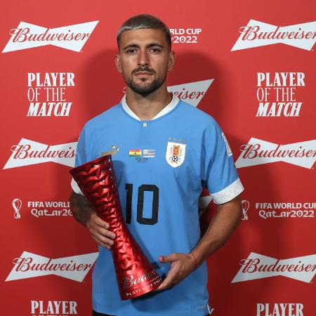 Arrascaeta foi eleito o melhor jogador em campo na partida entre Uruguai e Gana, pela Copa do Mundo - Cathrin Mueller - FIFA/FIFA via Getty Images