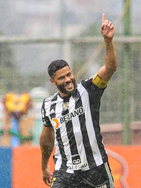 Hulk, do Atlético-MG, comemora gol marcado contra o Caldense, pelo Mineiro 2023 - Gilson Junio/AGIF