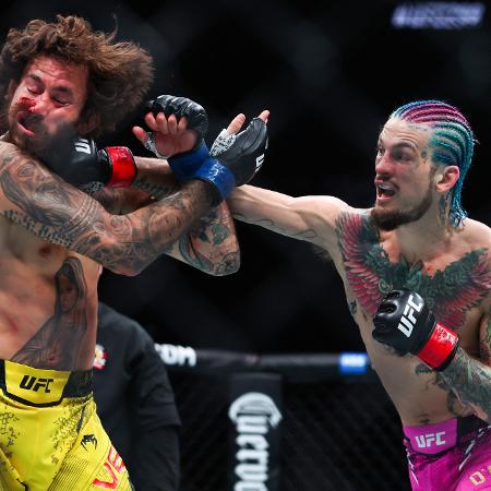 Sean O'Malley acerta soco em Marlon Vera na luta principal do UFC 299