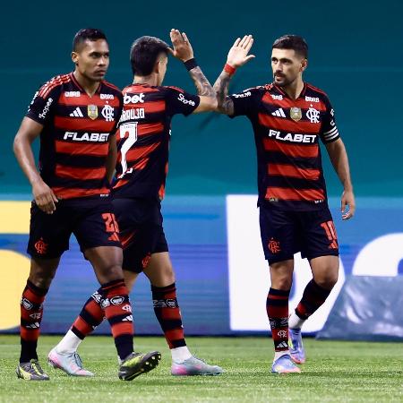Arrascaeta comemora gol do Flamengo contra o Palmeiras no Allianz Parque Arrascaeta comemora gol do Flamengo contra o Palmeiras no Allianz Parque
