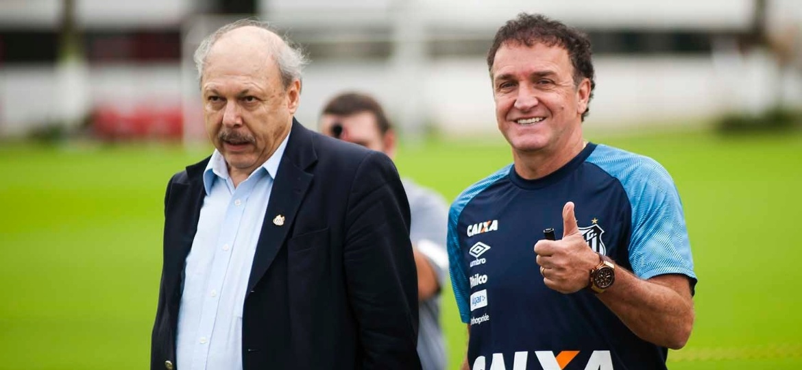 Presidente Peres está satisfeito com o trabalho de Cuca e já vê técnico acertar o time - Ivan Storti/SantosFC