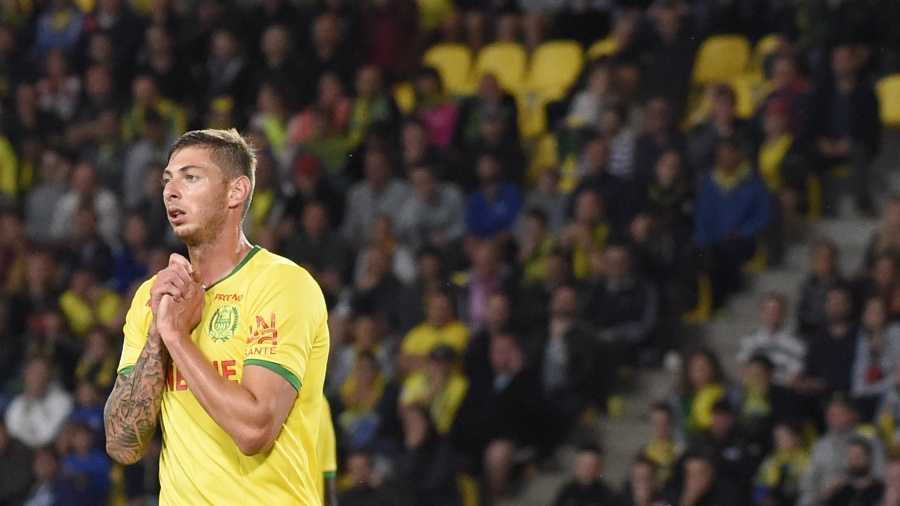 Emiliano Sala, durante partida pelo Nantes - SEBASTIEN SALOM GOMIS / AFP