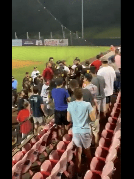 Jogadores de beisebol se revoltam com torcedores após arremesso de cerveja - Reprodução/Twitter