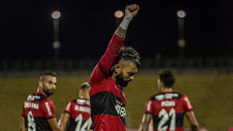 Gabigol faz gesto contra o racismo após gol marcado pelo Flamengo contra o Audax - Divulgação/Flamengo