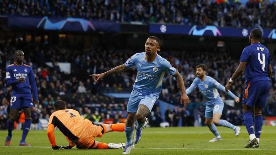 Gabriel Jesus marca segundo gol do Manchester City contra o Real Madrid - REUTERS/Craig Brough