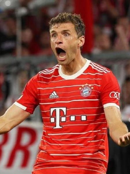 Thomas Müller, do Bayern de Munique, durante jogo contra o Barcelona - Reprodução/Redes Sociais