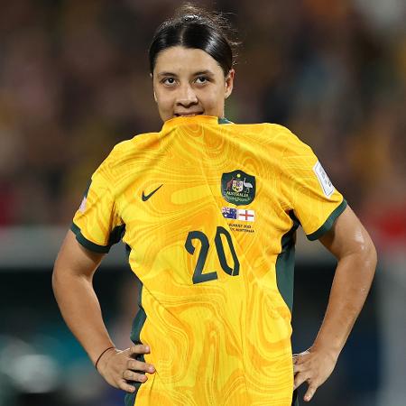 Sam Kerr, da Austrália, lamenta derrota para a Inglaterra pela semifinal da Copa do Mundo feminina