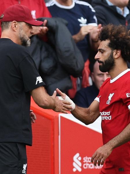 Técnico Jürgen Klopp e atacante Mohamed Salah são dois expoentes do Liverpool
