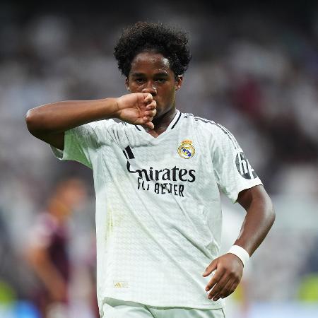 Endrick, do Real Madrid, em jogo contra o Valladolid pelo Espanhol - Angel Martinez/Getty Images