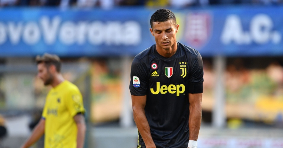 Cristiano Ronaldo lamenta durante Chievo x Juventus