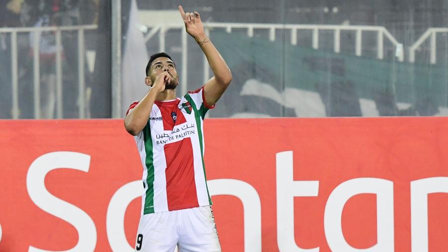 Lucas Passerini comemora gol marcado contra o Allianza Lima na Libertadores 2019 - MARTIN BERNETTI / AFP