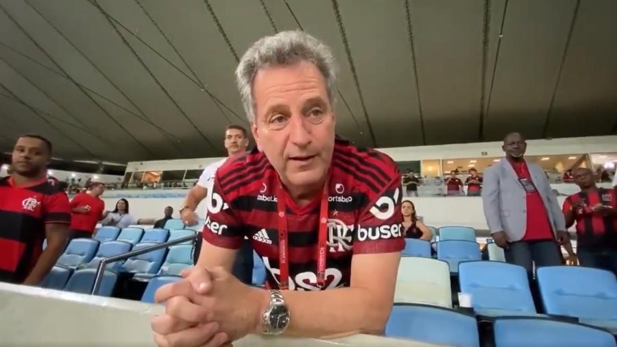 Rodolfo Landim, presidente do Flamengo, não apoia os gritos de "É campeão" antecipados - Reprodução Canal Paparazzo Rubro-Negro