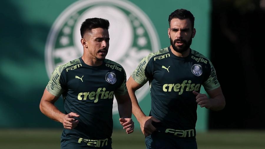 Willian e Bruno Henrique durante treino do Palmeiras - Cesar Greco/Ag. Palmeiras