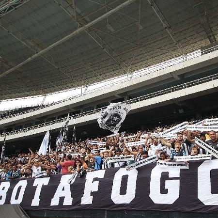 Torcida do Botafogo durante treino aberto no Nilton Santos