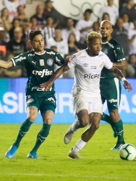 Marinho, durante partida entre Santos e Palmeiras - Fernanda Luz/AGIF