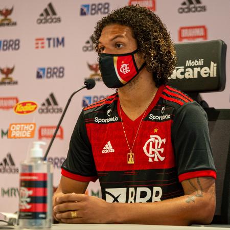 Willian Arão concede entrevista coletiva no CT do Flamengo - Paula Reis / Flamengo