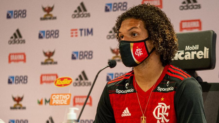 Willian Arão concede entrevista coletiva no CT do Flamengo - Paula Reis / Flamengo
