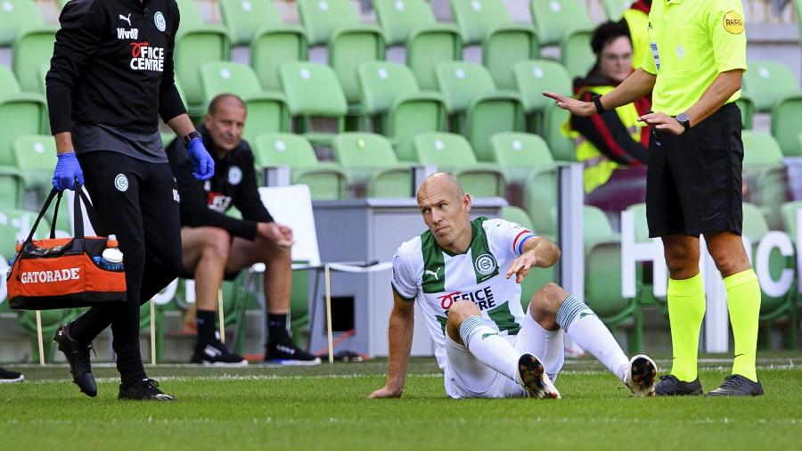 Holandês sentiu uma lesão em sua reestreia pelo FC Groningen jogando contra o PSV - Jean-Loup Gautreau/ANP/AFP