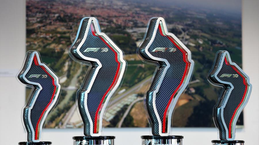 Troféus do GP da Emilia Romagna fazem homenagem a Ayrton Senna com diamante na Tamburello - F1/Divulgalção