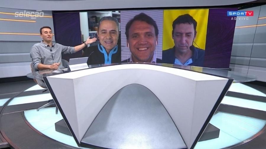 André Rizek e Petkovic trocam zoeiras no Seleção - Reprodução/SporTV