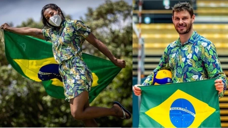 Ketleyn Quadros e Bruninho serão os porta-bandeiras do Brasil na Olimpíada de Tóquio - Divulgação/COB