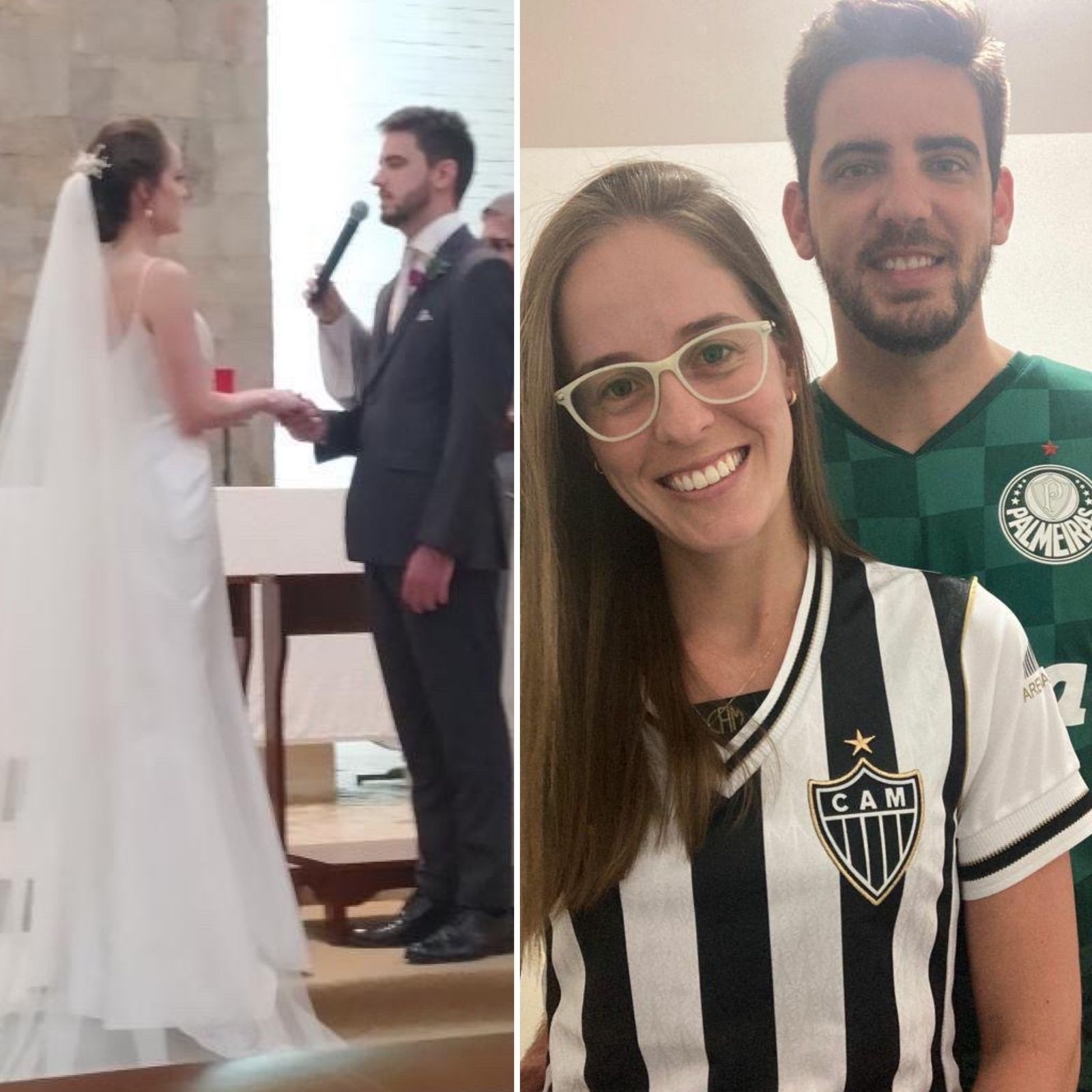 Casal de inglês e brasileira vê jogo lado a lado e torce por empate