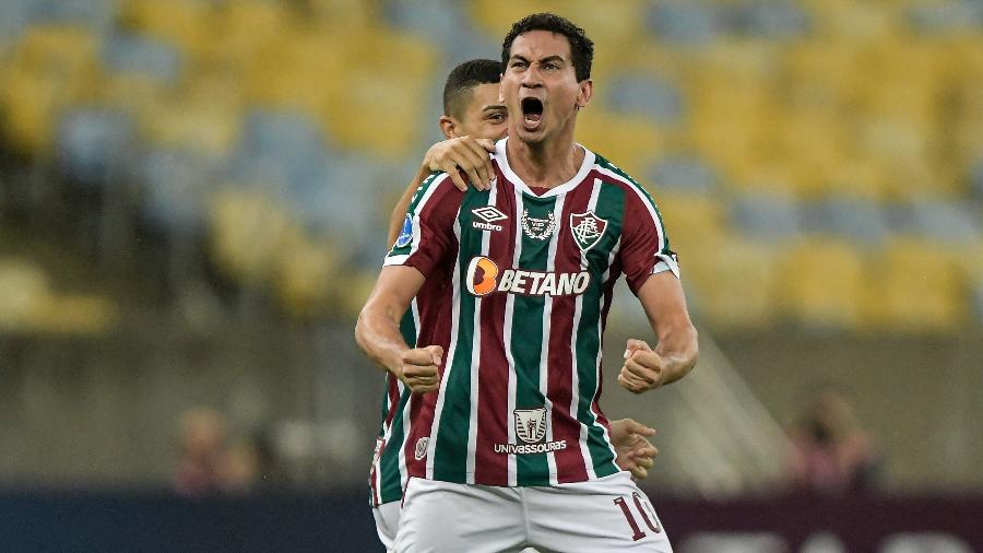 Paulo Henrique Ganso comemora gol do Fluminense sobre o Junior Barranquilla pela Sul-Americana - Thiago Ribeiro/AGIF