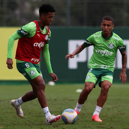 Vanderlan e Marcos Rocha durante treino do Palmeiras - CESAR GRECO