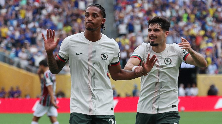 João Pedro, atacante do Chelsea, não comemora após marcar contra o Fluminense no Mundial João Pedro, atacante do Chelsea, não comemora após marcar contra o Fluminense no Mundial