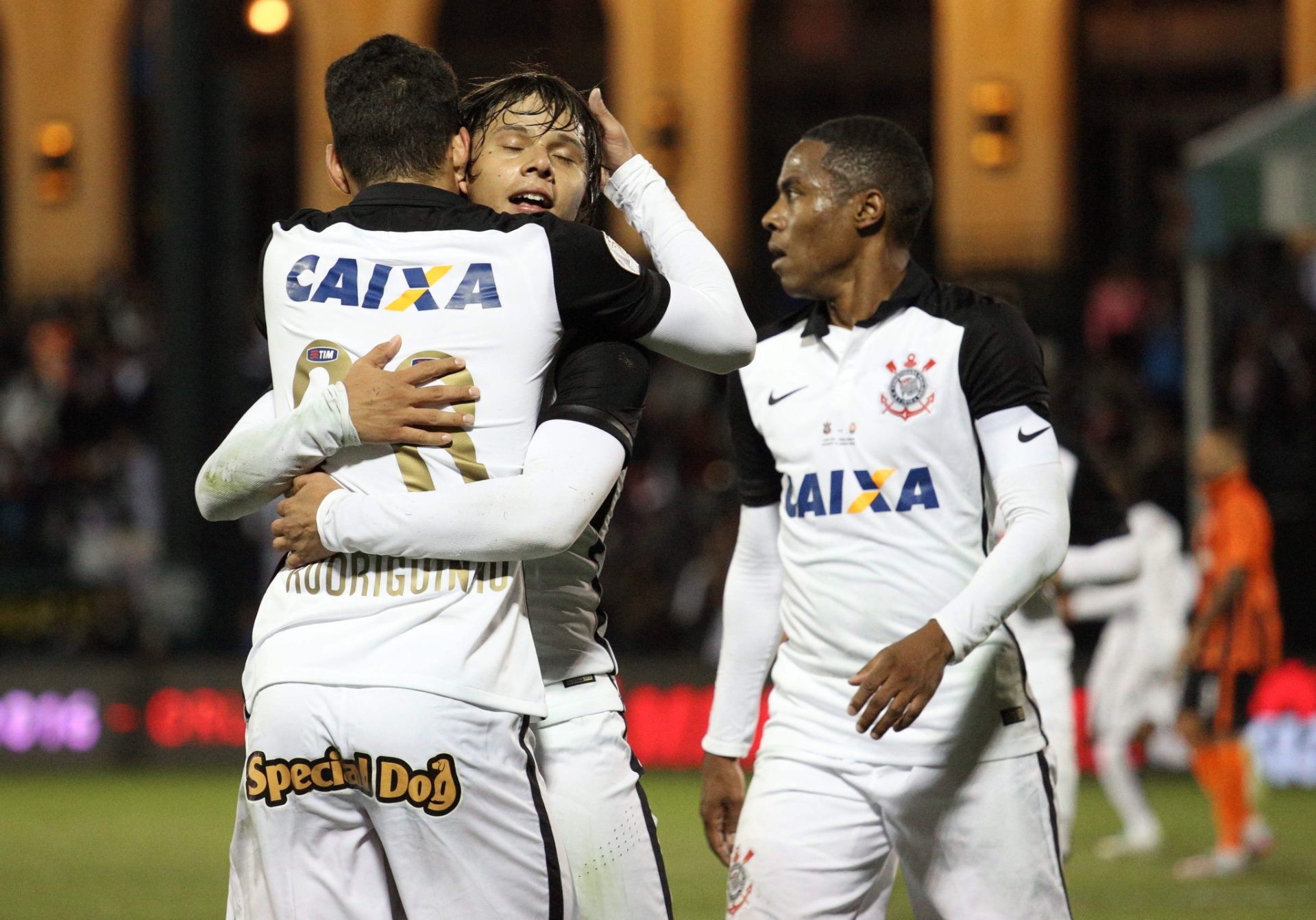 Jogadores do Corinthians comemoram gol de Romero no jogo do Corinthians contra o Shakhtar na Florida Cup - AFP / Gregg Newton