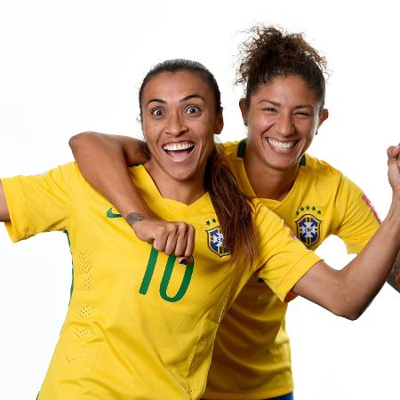 Marta e Cristiane posaram para foto juntas em ensaio para Copa do Mundo