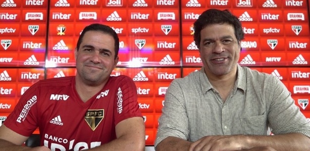 O treinador André Jardine e o executivo de futebol, Raí, vão trabalhar para buscar reforços - Angelo Martins / saopaulofc.net