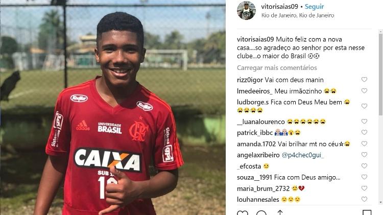 Vitor Isaías foi uma das vítimas do incêndio que atingiu o Ninho do Urubu - Reprodução Instagram - Reprodução Instagram
