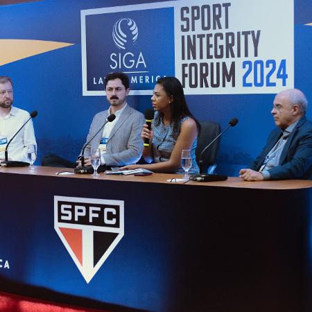 Painel sobre boa governança no esporte com Eder Traskini, Daniel Alonso, Chantal Pillet e Eduardo Bandeira de Mello