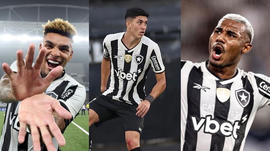 Igor Jesus, Jair Cunha e Cuiabano, do Botafogo Igor Jesus, Jair Cunha e Cuiabano, do Botafogo
