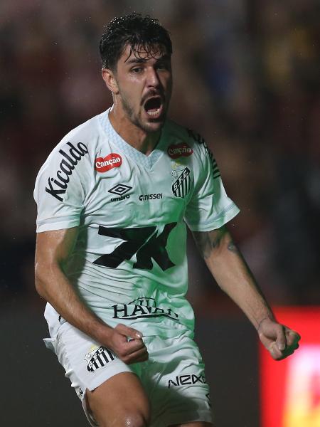 Basso comemora gol do Santos sobre o Sport em duelo do Brasileirão Basso comemora gol do Santos sobre o Sport em duelo do Brasileirão