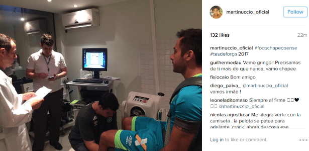 Martinuccio publicou foto de testes de força no Instagram - Reprodução/Instagram