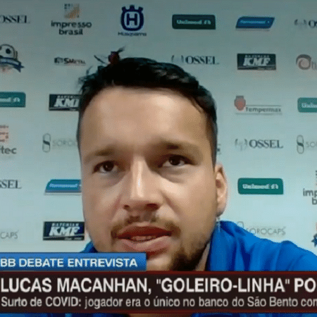 Lucas Macanhan, goleiro que atuou na linha em São Bento x Criciúma - Reprodução/ESPN