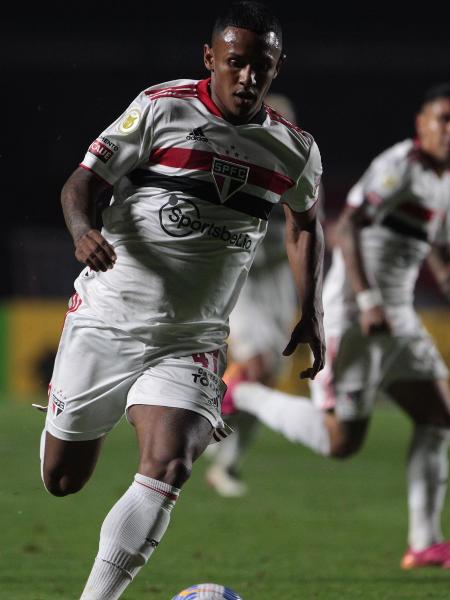 Marquinhos, atacante do São Paulo, durante a partida contra o Bahia - Miguel SCHINCARIOL/São Paulo FC