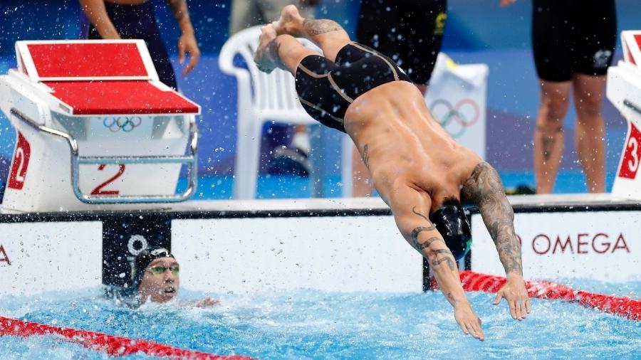 Revezamento 4x100 livre do Brasil terminou em último lugar na final das Olimpíadas de Tóquio - Satiro Sodré/CBDA