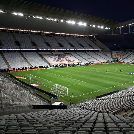 Neo Química Arena antes de jogo do Corinthians em abril de 2021 - Alexandre Schneider/Getty Images