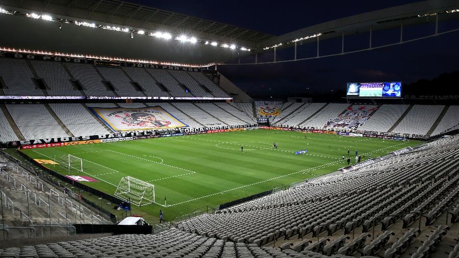 Neo Química Arena antes de jogo do Corinthians pela Copa Sul-Americana em abril de 2021 - Alexandre Schneider/Getty Images
