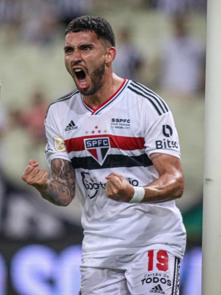 Nahuel Bustos marcou para o São Paulo no duelo contra o Ceará pelo Campeonato Brasileiro - Lucas Emanuel/AGIF