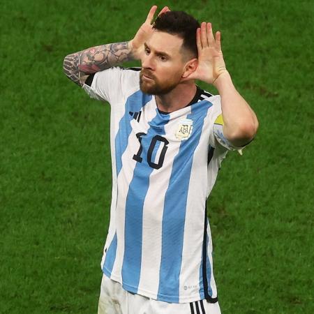 Lionel Messi, da Argentina, comemora gol contra a Holanda pela Copa do Mundo - REUTERS/Paul Childs