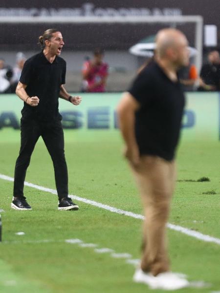 Filipe Luís, técnico do Flamengo, comemora durante a Supercopa do Brasil