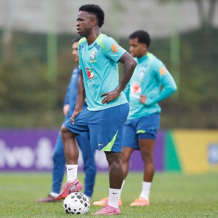 Vini Jr durante treino da seleção brasileira antes de amistoso contra a Coreia do Sul Vini Jr durante treino da seleção brasileira antes de amistoso contra a Coreia do Sul