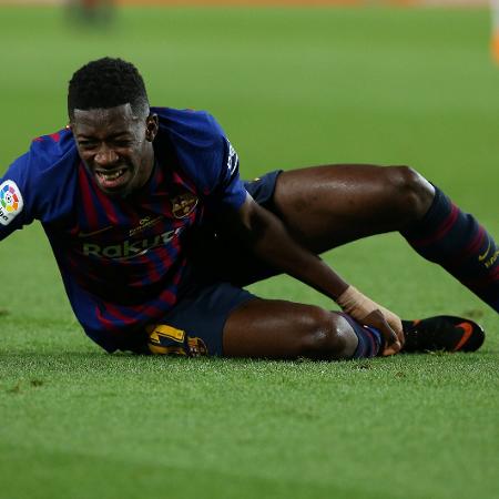 Ousmane Dembele cai machucado em Barcelona x Real Sociedad: lesões foram constantes Ousmane Dembele cai machucado em Barcelona x Real Sociedad: lesões foram constantes