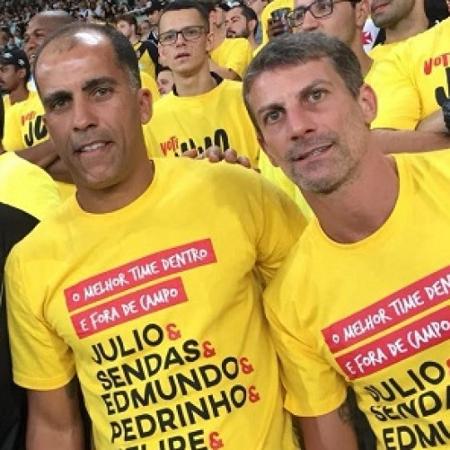 Felipe (c) e Pedrinho (d) apoiam possível candidato de oposição Julio Brant (e) - Divulgação